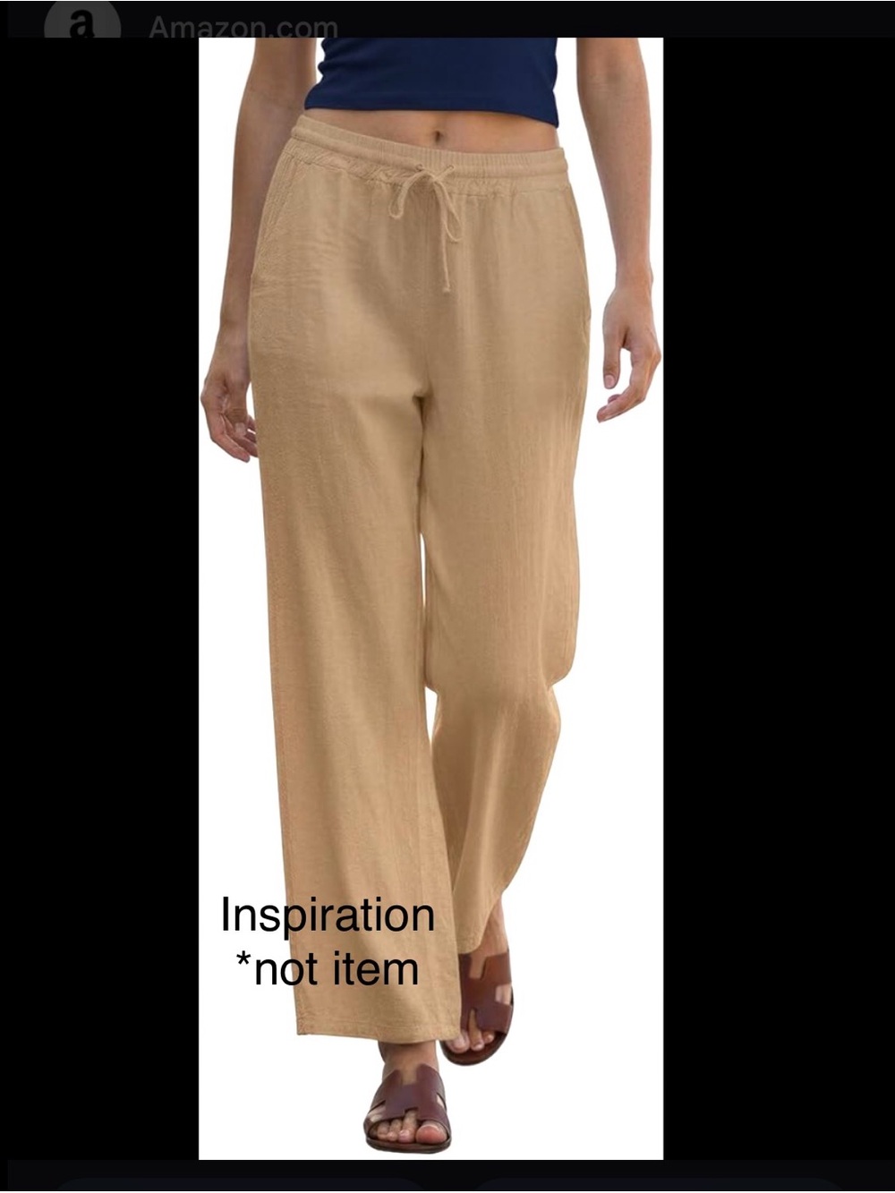 Beige Drawstring Casual Pants